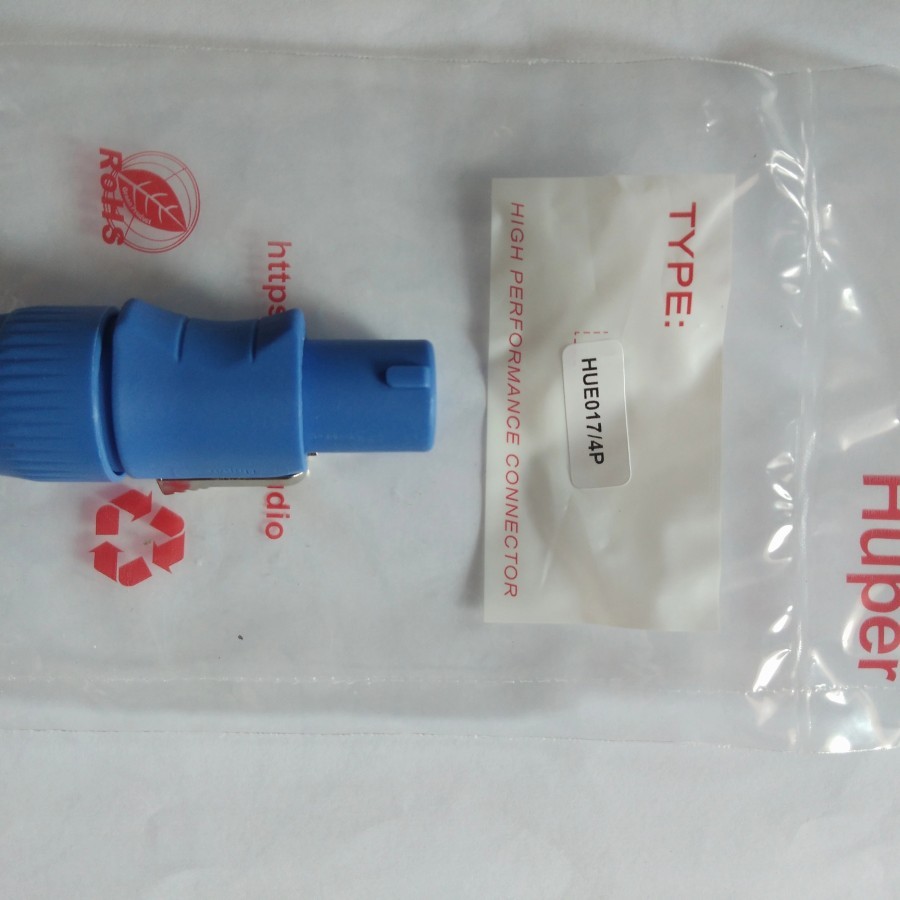 Jek Speakon/Jack Spikon 4pin biru Original huper