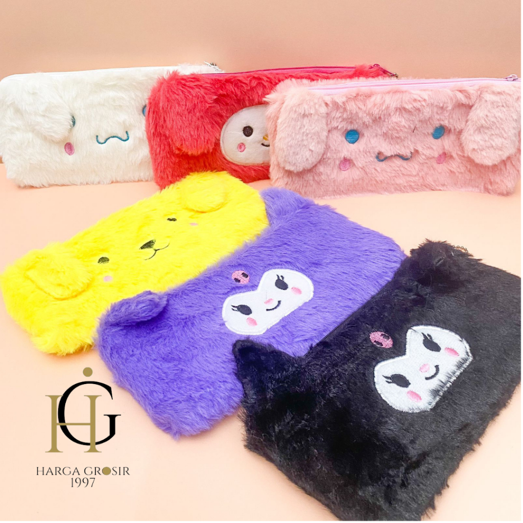 

Kotak pensil sanrio bulu kartun sanrio lucu kado unik bisa terjangkau cod