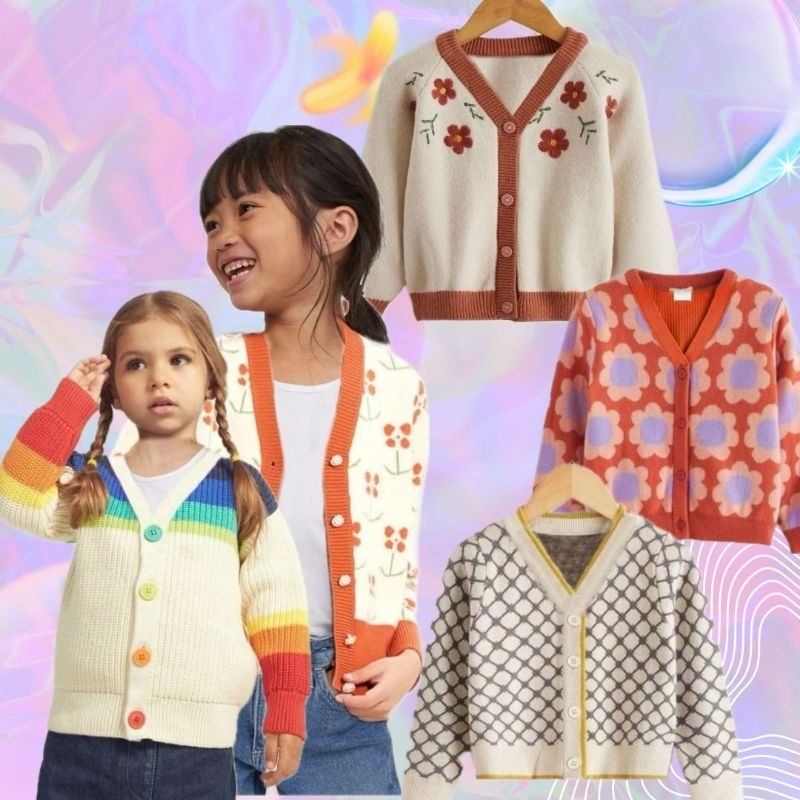 B485 CARDIGAN KNIT MOTIF BUNGA ZEVENSEA X ZARRAA BRANDED CMT