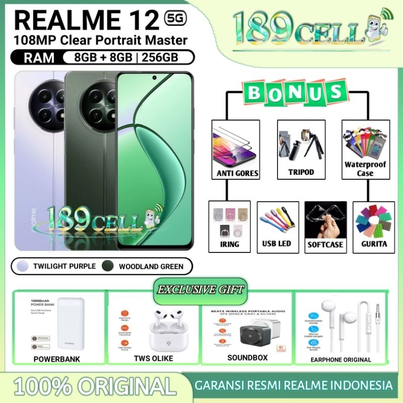 REALME 12 5G RAM 8/256 GB | REALME12 5G RAM 8/256 GB GARANSI RESMI REALME INDONESIA