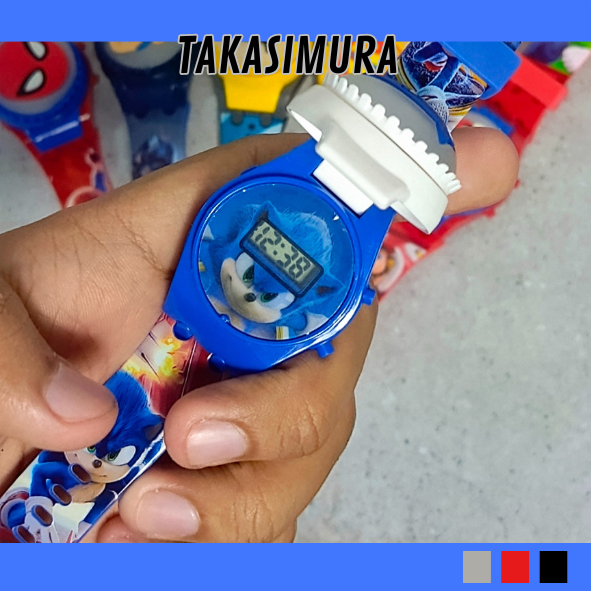 (COD) Jam Tangan Anak Spinner Lampu Karakter buat anak laki laki karakter superhero mario bross soni