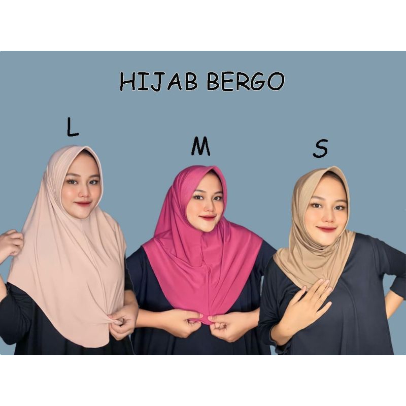 Jilbab bergo sport ukuran S - L