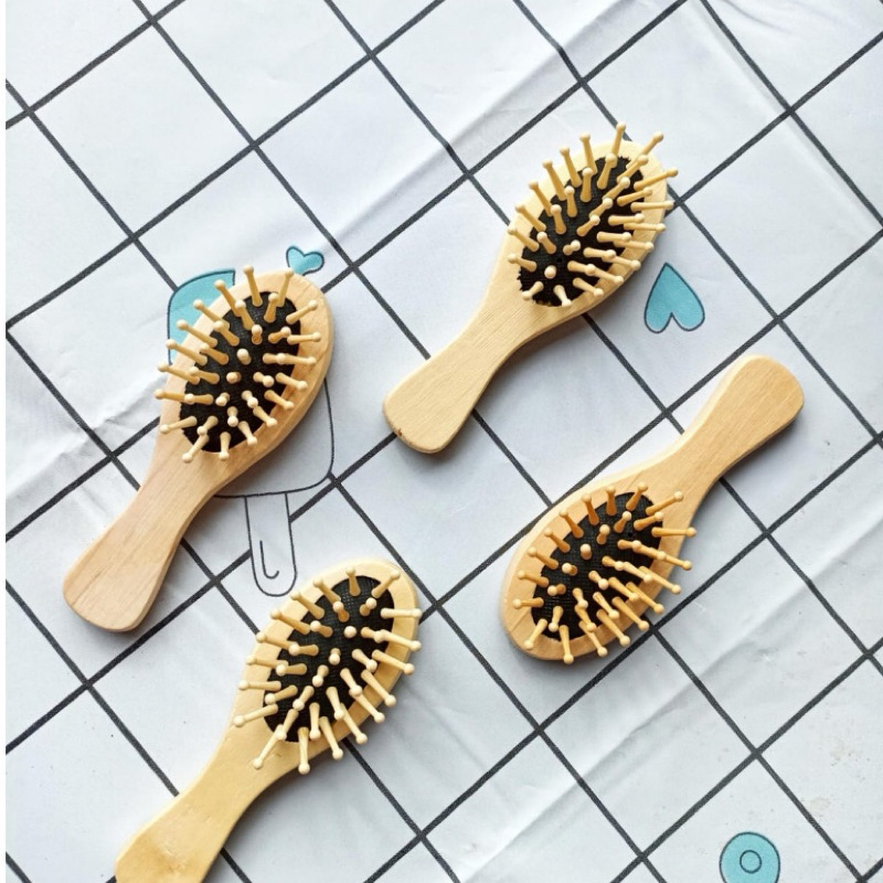 Sisir Kayu Oval Kecil Souvenir Pesta - Wooden Detangler Comb