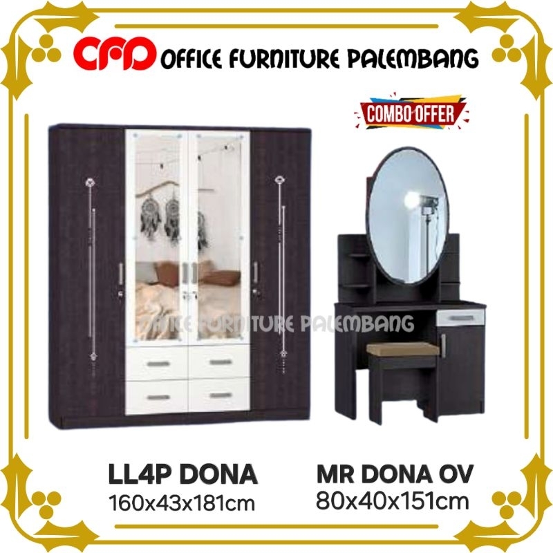 paket lemari pakaian meja rias olympic gstar LL4P DONA MR DONA lemari baju 4 pintu murah