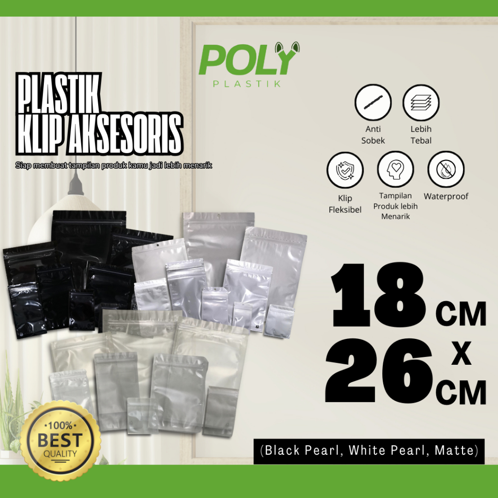 Plastik Klip Aksesoris 18x26cm Aneka Macam Varian / Kantong Packing Aksesoris Ziplock PREMIUM Satuan