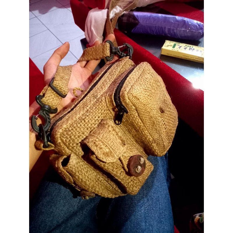 Tas Karung goni Tas selempang goni Tas bahu Tas selempang
