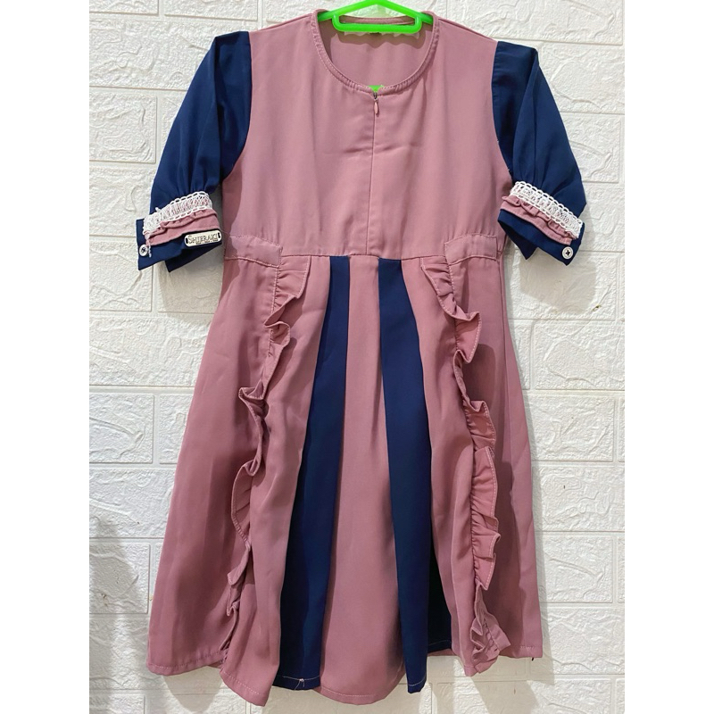 Pakaian gamis anak perempuan/pakaian anak muslim/dress anak perempuan muslim/gevinna dress - By Shie