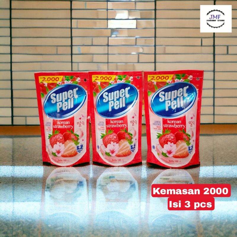 SUPERPEL Pembersih Lantai Korean Strawberry Refill 2000 (100ml) - 3 Pcs