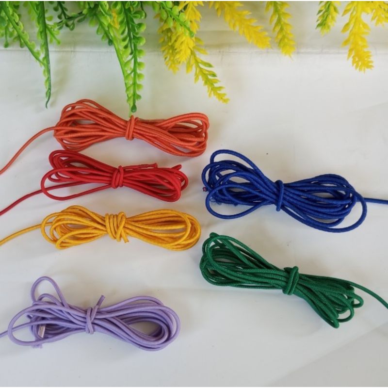 Tali Elastis 2mm Tali Karet Masker Tali Karet Elastis Warna 2mm Tali Kur Elastis Tali Karet Bulat