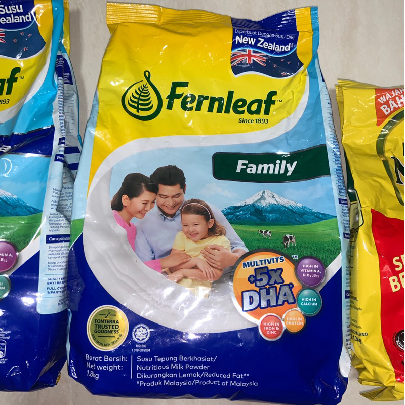 

Fernleaf family/full cream 1,8 kg/1,9 kg, Nespray full krim 1,2 kg