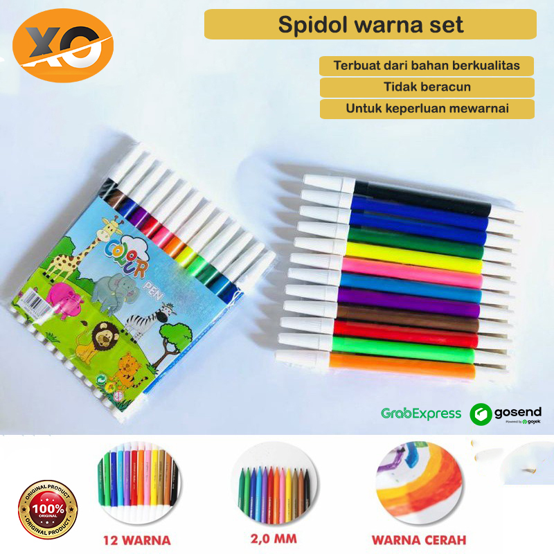 

Spidol Set Warna Warni Spidol Gambar Tulis Colouring Pen Maker