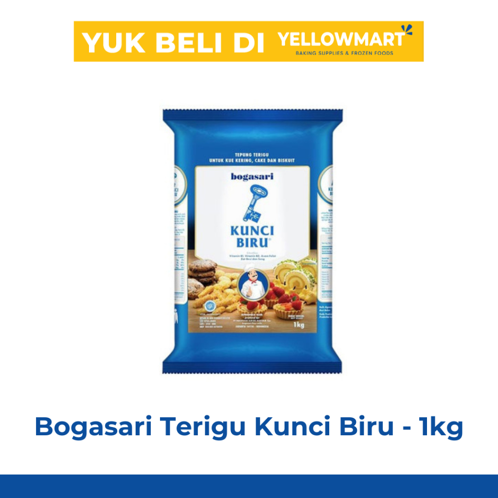 

Bogasari Tepung Terigu Kunci Biru Tepung Protein Rendah - 1Kg