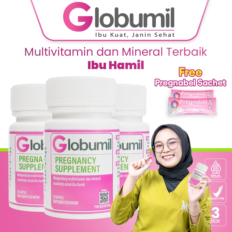 Paket Bumil Bahagia 3 Pcs Globumil Pregnancy Supplement - Multivitamin Terbaik Untuk Ibu Hamil - Sup