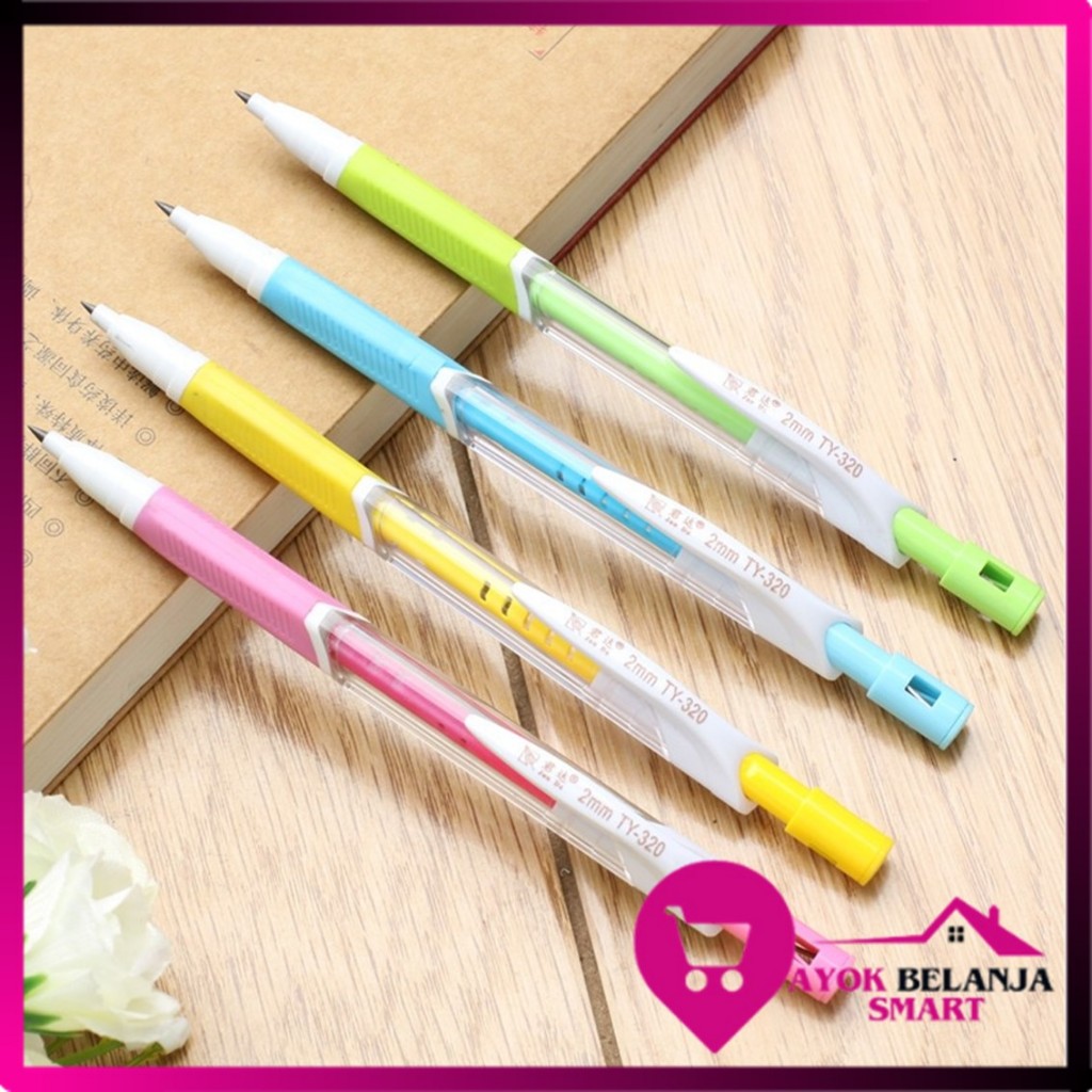 

ABS Pensil Mekanik 2.0mm Mechanical Pencil Graphite Lead Automatic Pensil Cetek 2B Alat Tulis Sekolah dan Kantor Mechanical Pencil Warna Pastel Dengan Serutan