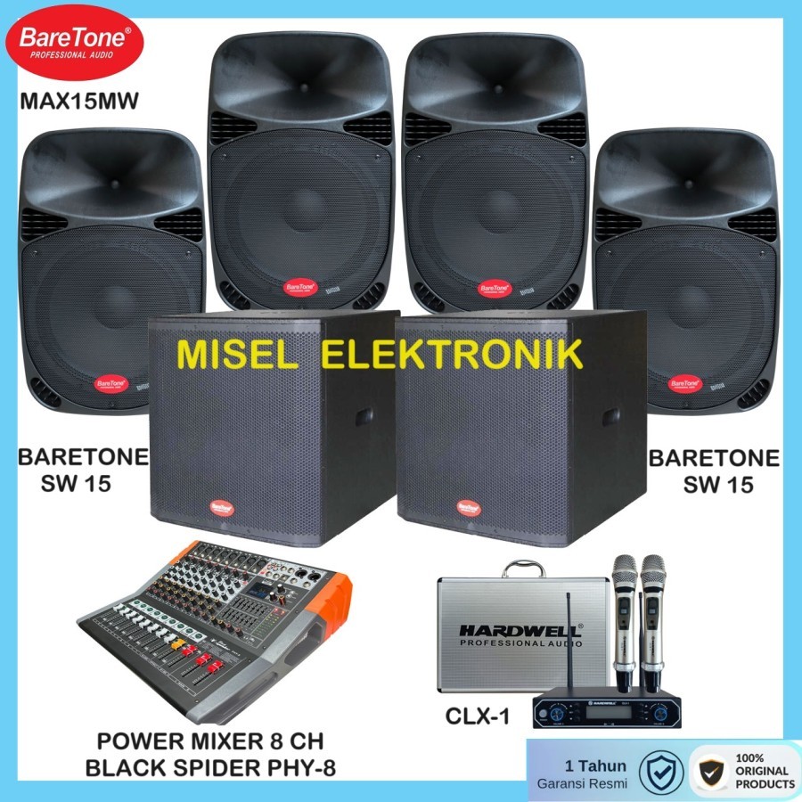 Paket Bundling Soundsystem 4 Speaker Pasif 15 Inch 2 Subwoofer 15 Inch