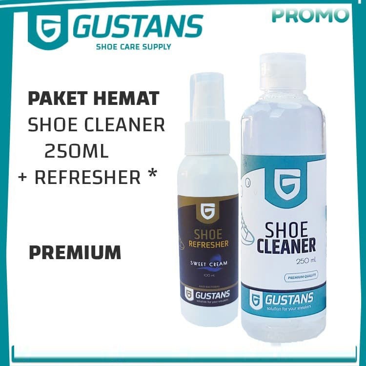 Paket Gustans Shoe Cleaner 250ML + Shoes Fragrance Parfum Premium