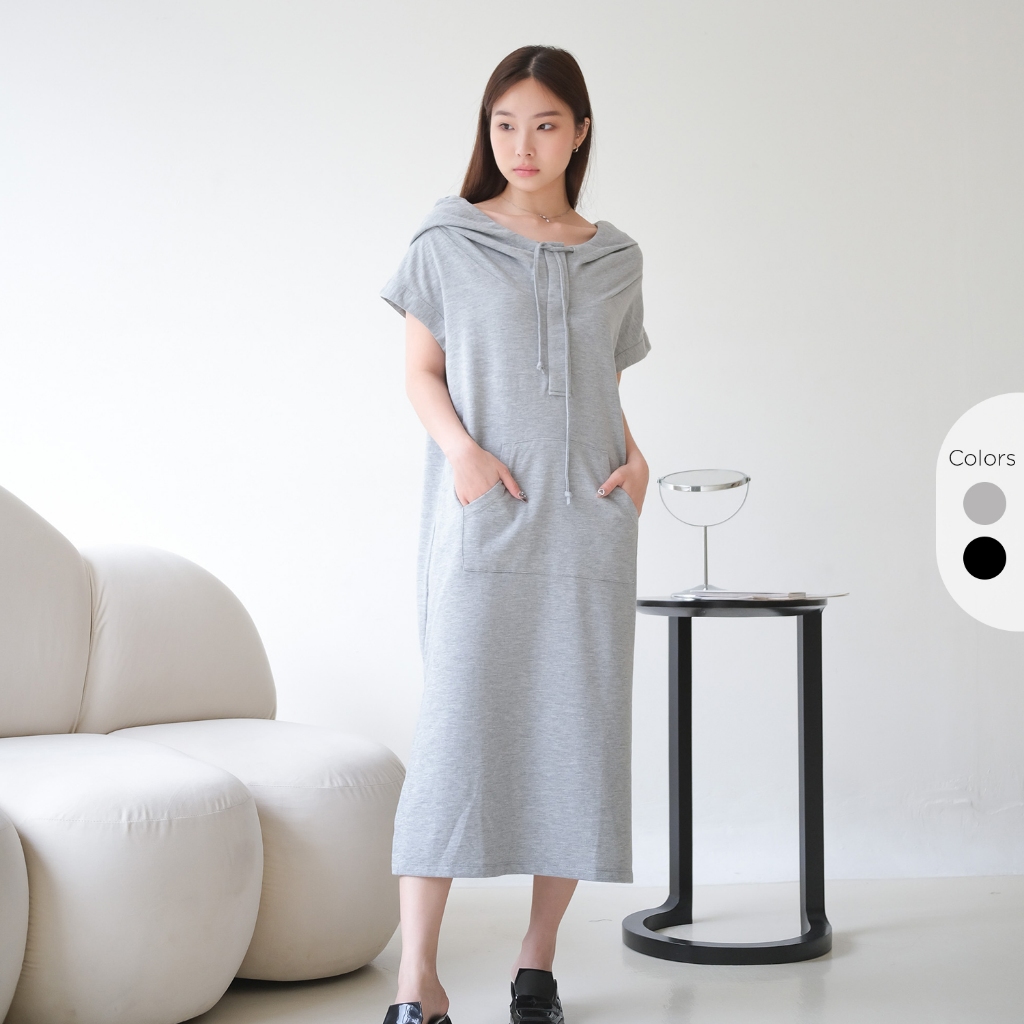 Isla Zeta Dress - Midi Dress With Hoodie