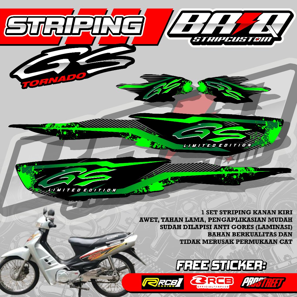 STICKER STRIPING SUZUKI GS TORNADO - STRIPING SUZUKI GS TORNADO GRAFIK ABSTRAK