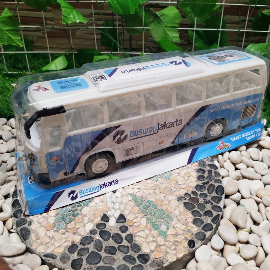 Mainan Mobil Busway Transjakarta besar Mainan Edukasi Anak laki laki