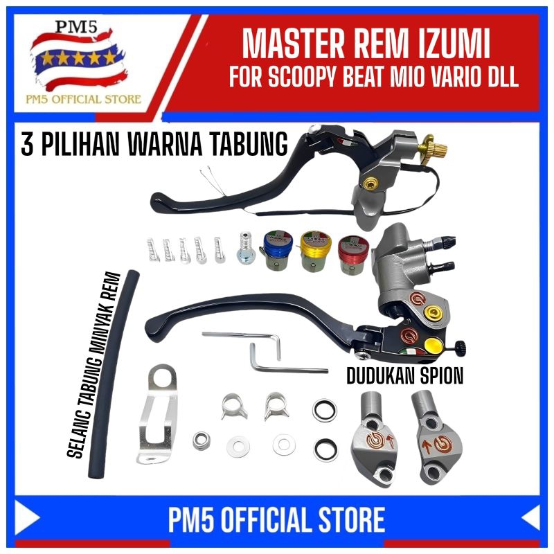 master rem brembo izumi tabung cnc kaca scoppy - beat - mio -vario dll
