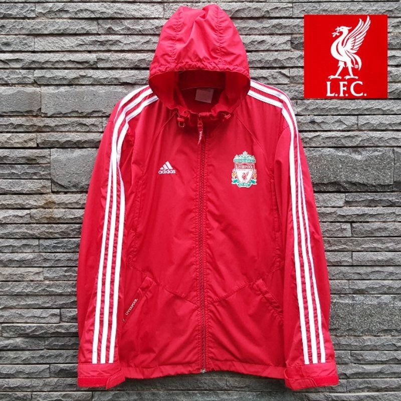 JAKET RARE KOLEKSI ADIDAS X LIVERPOOL MEN'S LFC 08/09 BIG REDS CLIMAPROOF STADIUM WINDBREAKER LONG S