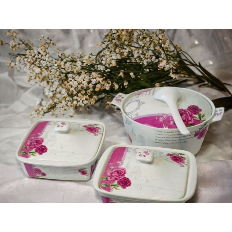 set wadah prasmanan VICENZA SC88 Eternity porcelain wadah saji lauk sayur nasi dan makanan ada GARAN