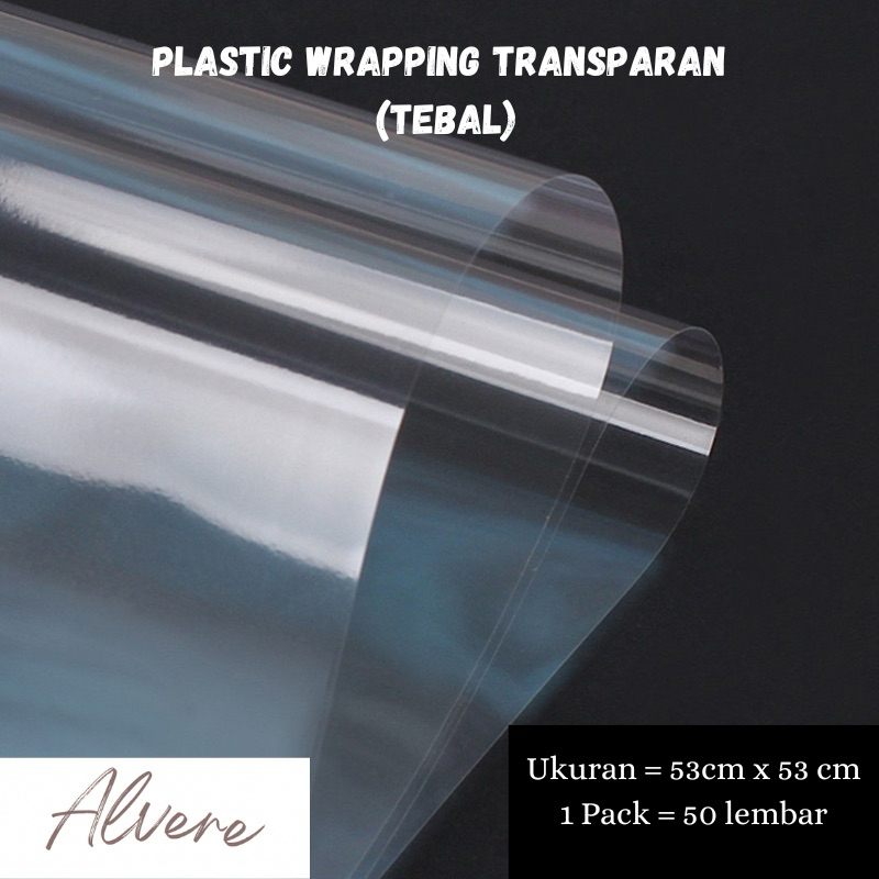 

Flower Wrapping Bening Transparan Plastik TEBAL 50Lembar Kertas Buket Bunga Transparent