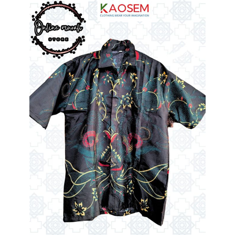 KEMEJA HEM MOTIF BATIK/KEMEJA PRIA/KEREN/MURAH