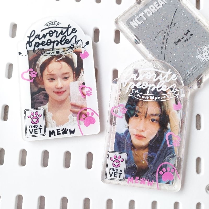 ACRYLIC PHOTOCARD HOLDER TRANSPARAN CLEAR CAHOL GLITTER EKPOXY HOLOGRAM | CUSTOM | 2 SISI/SIDE | NCT
