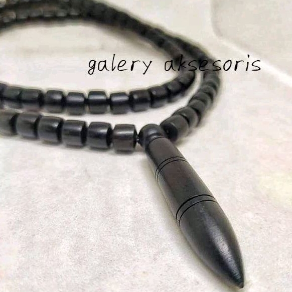 kalung kayu galih kelor hitam asli % original