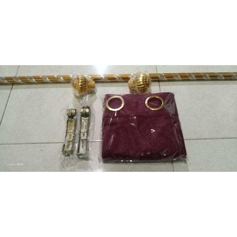 GORDEN 1 SET RING 10 DAN ROLET 1 METER Merah marun rolet gold