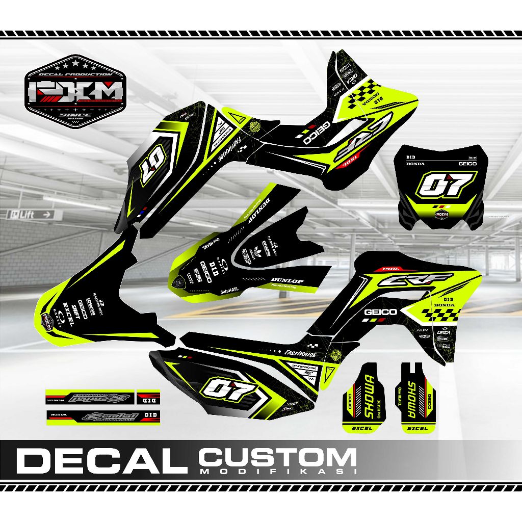 decal crf 150 l full body Stabilo Hitam putih keren elegan dengan pilihan warna lain