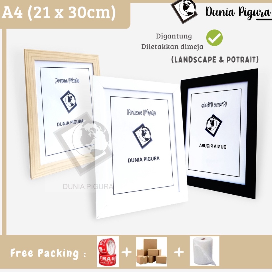 Harga Bagus Bingkai Foto A4 21x3cm PAKAI KACA Minimalis GROSIR  Pigura  Frame Foto  Frame piagam  Pi