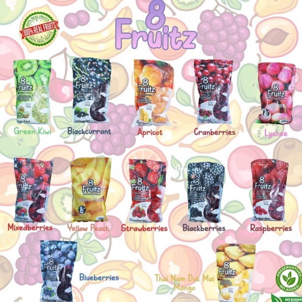

Miliki Sekarang 8 Fruitz IQF Frzen Fruit 5gr GK