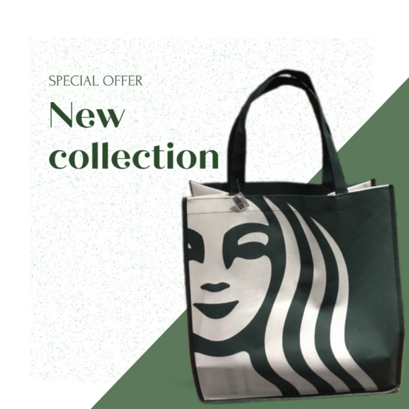 Tas Starbucks Spunbond Putih Ori Large