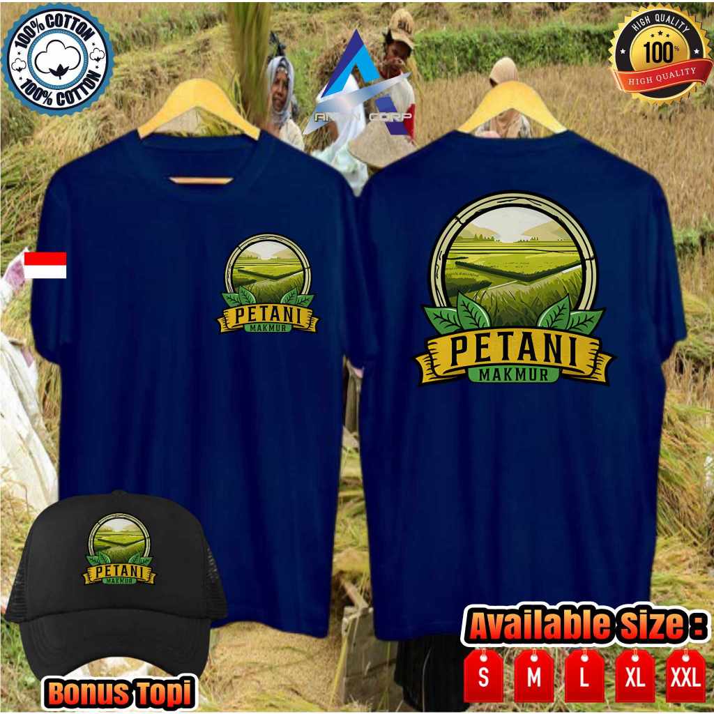 KAOS SABLON PETANI MAKMUR FULL COLOUR SABLON DEPAN BELAKANG KEREN