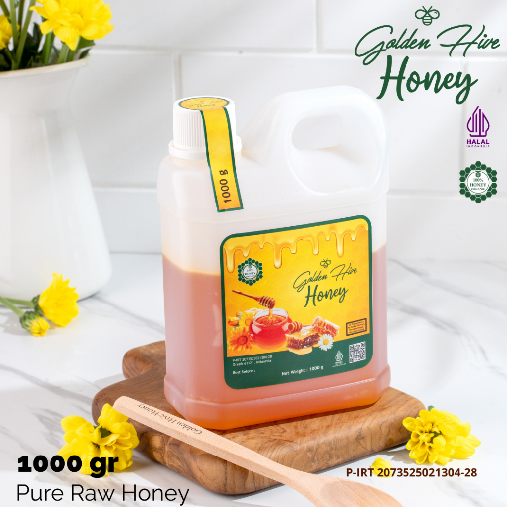 

Madu Asli Murni 1kg Golden Hive Nektar Multiflora Java 100% Alami Pure Natural Raw Honey