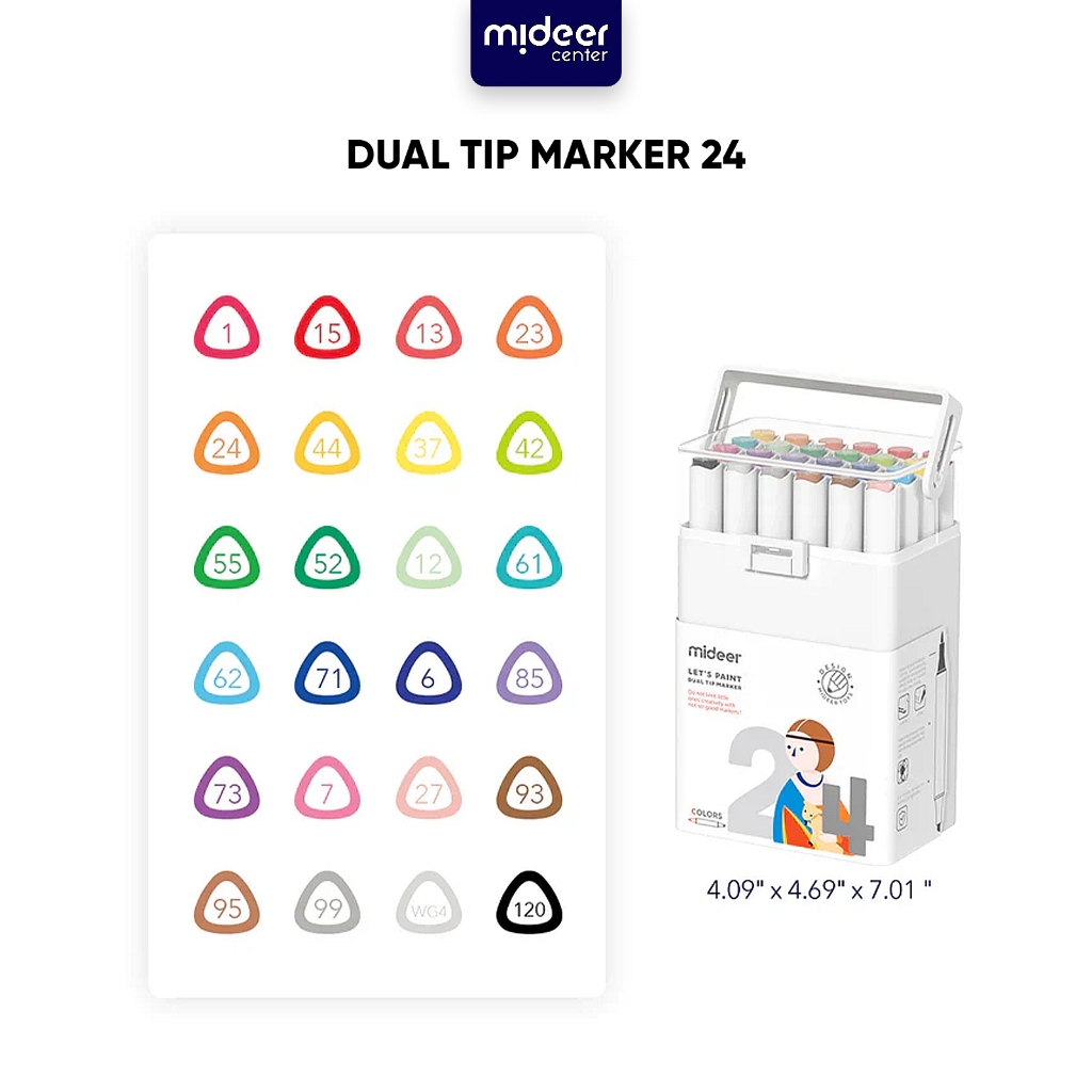 

Mideer DUAL TIP MARKER 24 Colors Spidol Mewarnai Menggambar Anak Sepidol Warna Warni Bisa di Bilas Watercolor