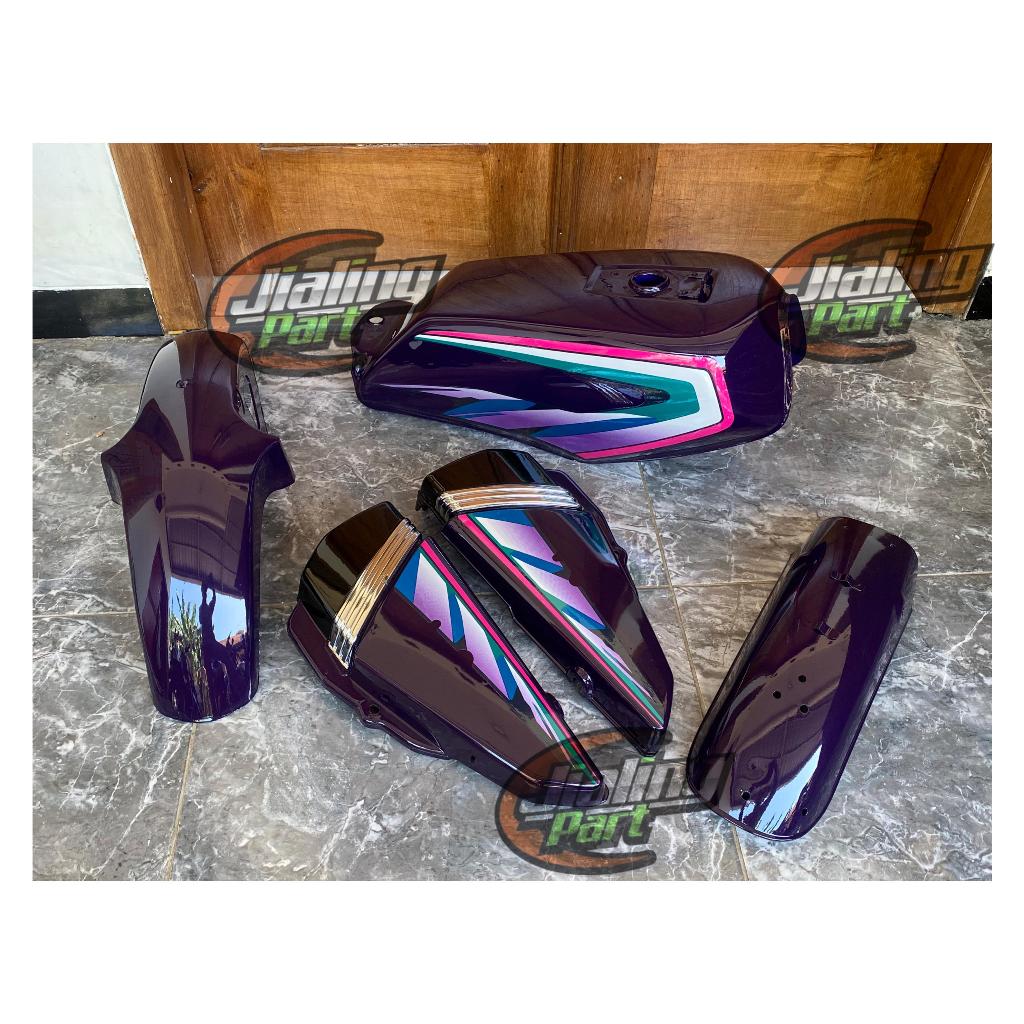 PAKET COVER BODY RX KING UNGU 97 PAKET TANGKI YAMAHA RX KING UNGU TAHUN 1997