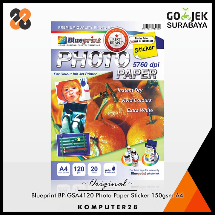 

Blueprint BP-GSA4120 Glossy Photo Paper Sticker A4 - Kertas Stiker