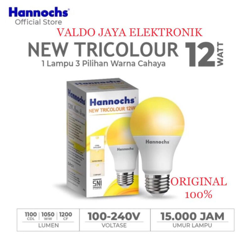 HANNOCHS LED 3 Warna 12W Bohlam LED Tricolour 12 w Hannochs