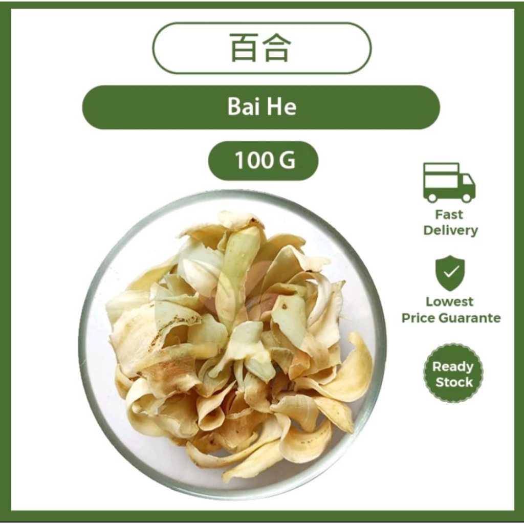 

Bai He Premium 50Gram / Pai Hek / Dried Lily Bulbs / Pa Hap