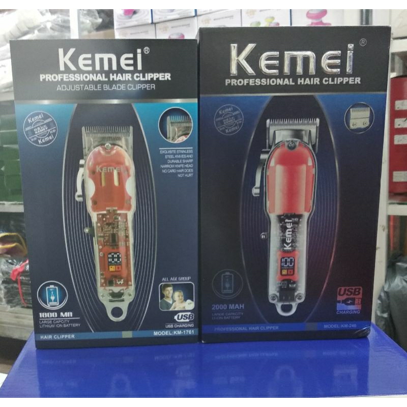 Alat mesin cukur KEMEI/pangkas rambut KEMEI km246 transparan