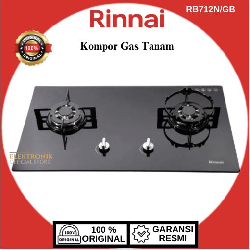 RINNAI KOMPOR GAS TANAM RB712N/GB/RB-712N/GB/RB-712-N/GB/RB 712N/GB/RB 712 N/GB/RINNAI KOMPOR GAS TA