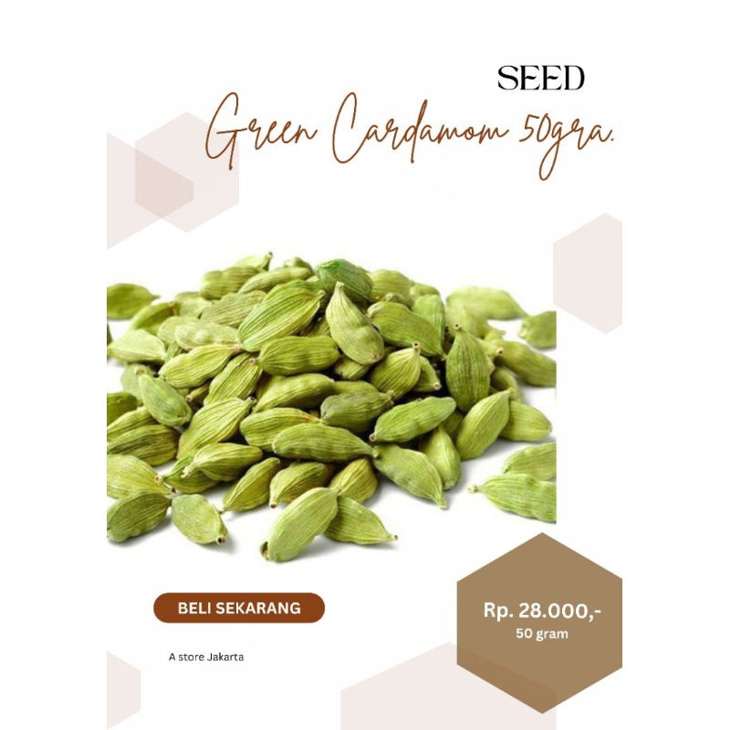

green cardamon 50 gram / kapulaga hijau
