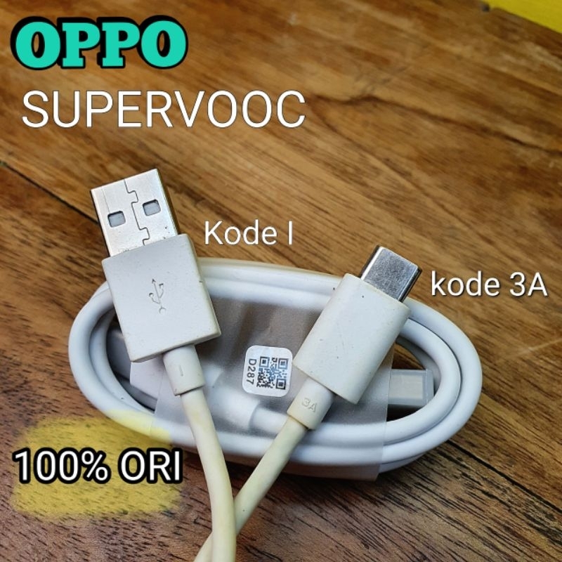 Kabel Data OPPO A57 A74 A58 Reno7 Reno8 33W Supervooc 3A kode I Original 100% Copotan HP Like New