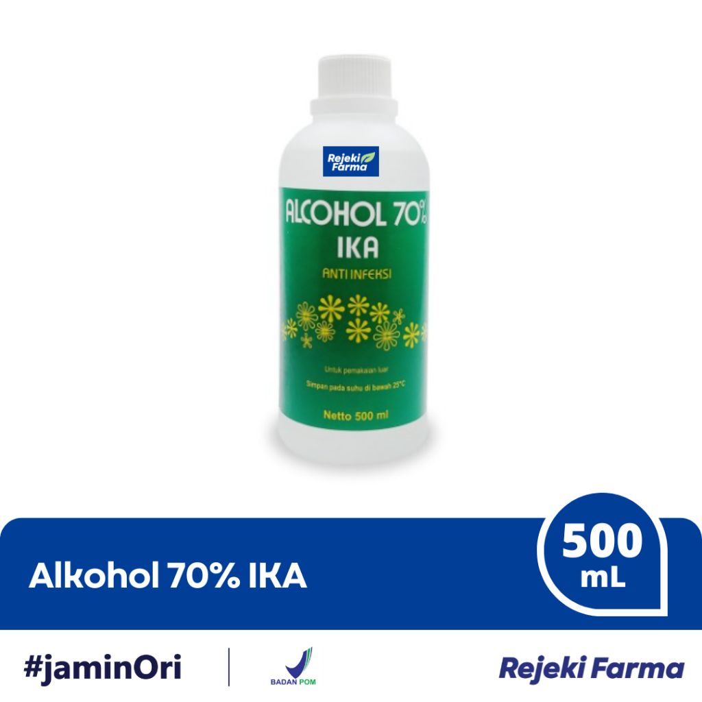 Alcohol 70% IKA anti Infeksi 500mL - Cairan Alkohol Antiseptik Luka 500 mL Ukuran Besar