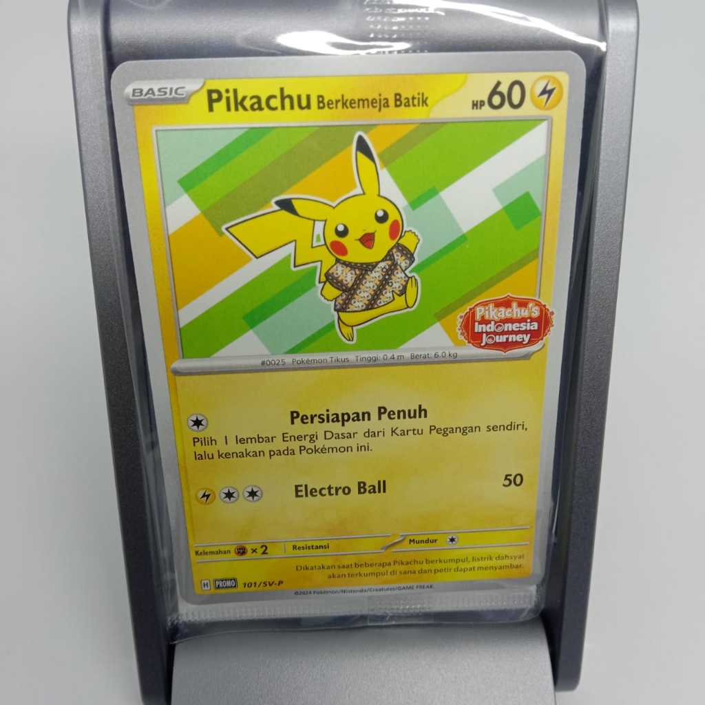 KARTU POKEMON| Pikachu Berkemeja Batik HP 60 Electro Ball BASIC