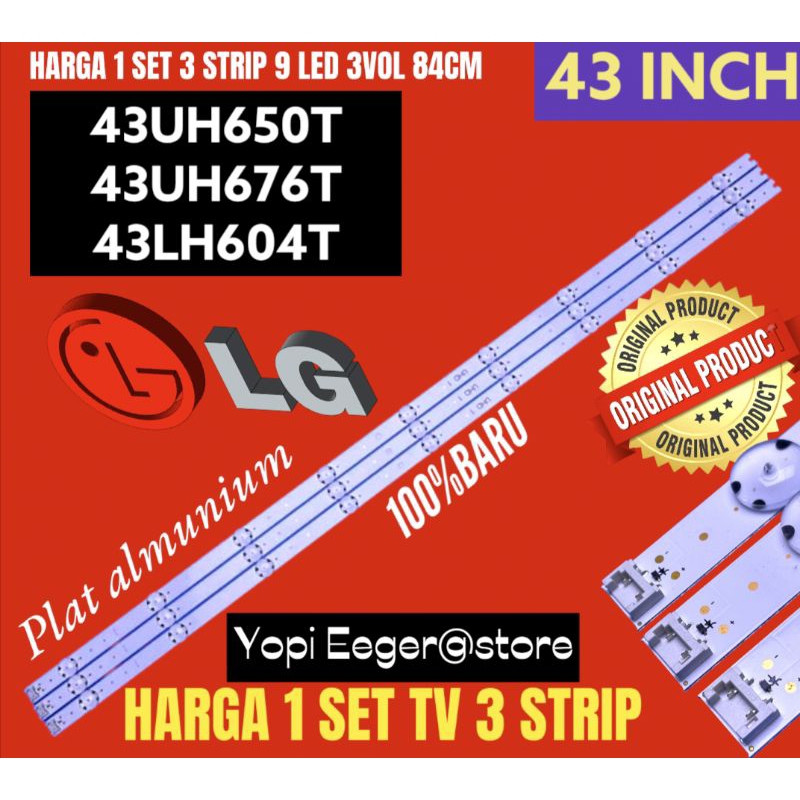 BACKLIGHT TV LCD LED LG 43 INCH 9LED 3VOL 43UH650T-43UH676T-43LH604T BACKLIGHT TV 43 INCH