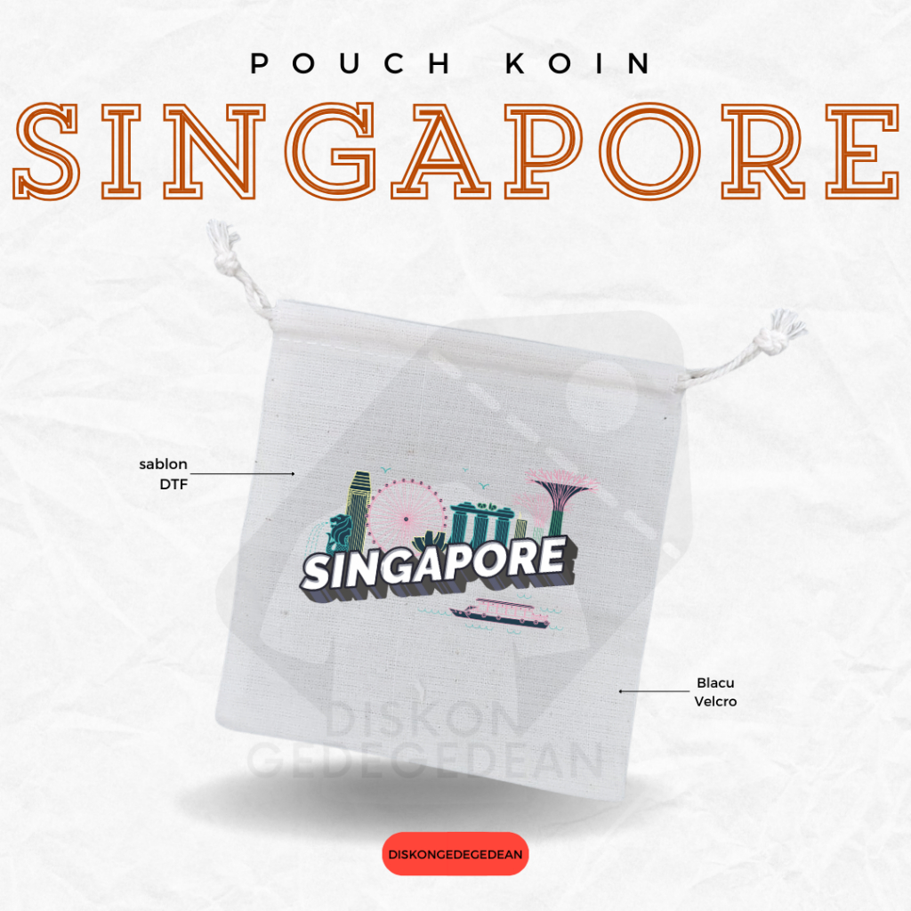 Diskongedegedean Pouch Dompet Koin Souvenir Singapore Dompet Koin Oleh Oleh Singapura Merlion Bahan 